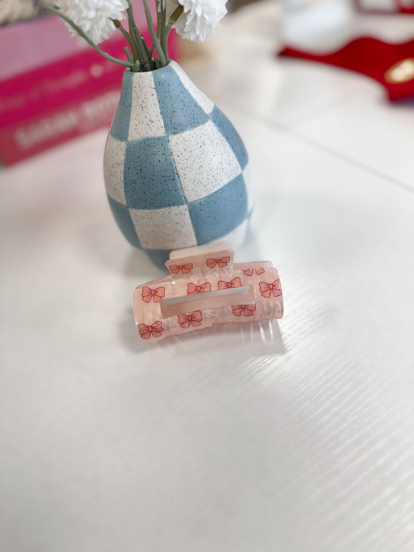 Pink Bow Hair Clip