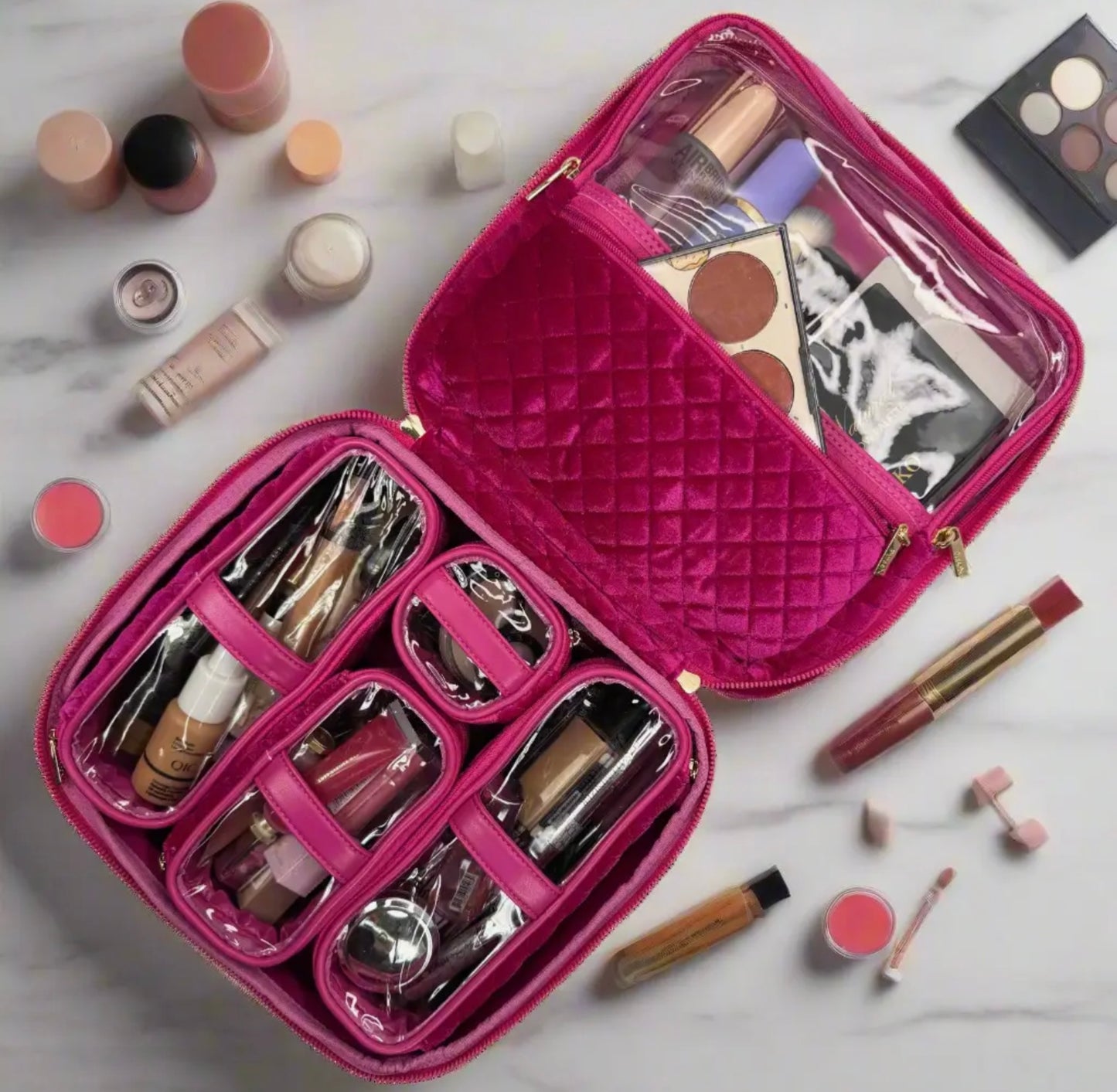 Mini Diva Makeup Case- Pink Velvet