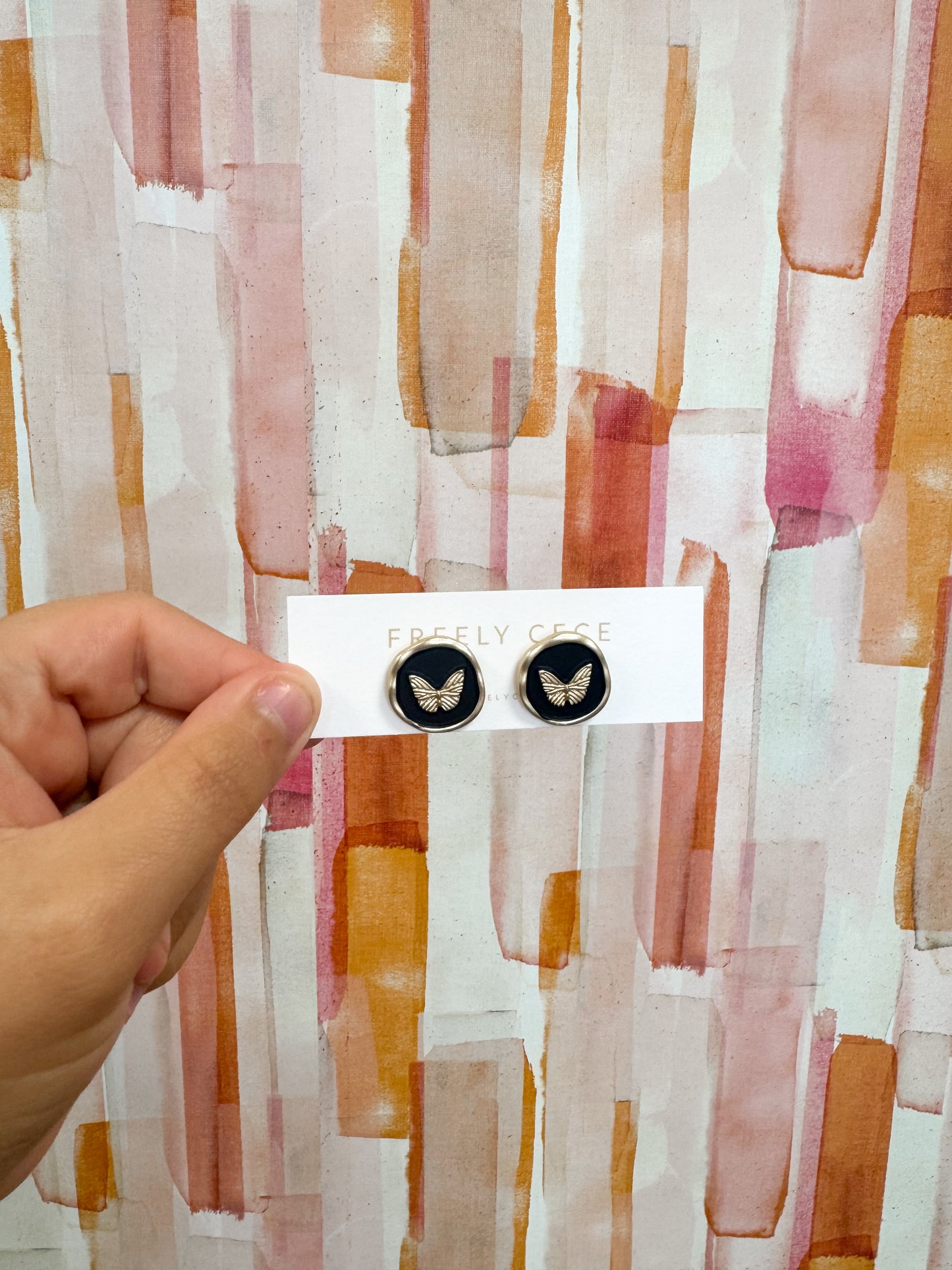 FC Black Butterfly Studs