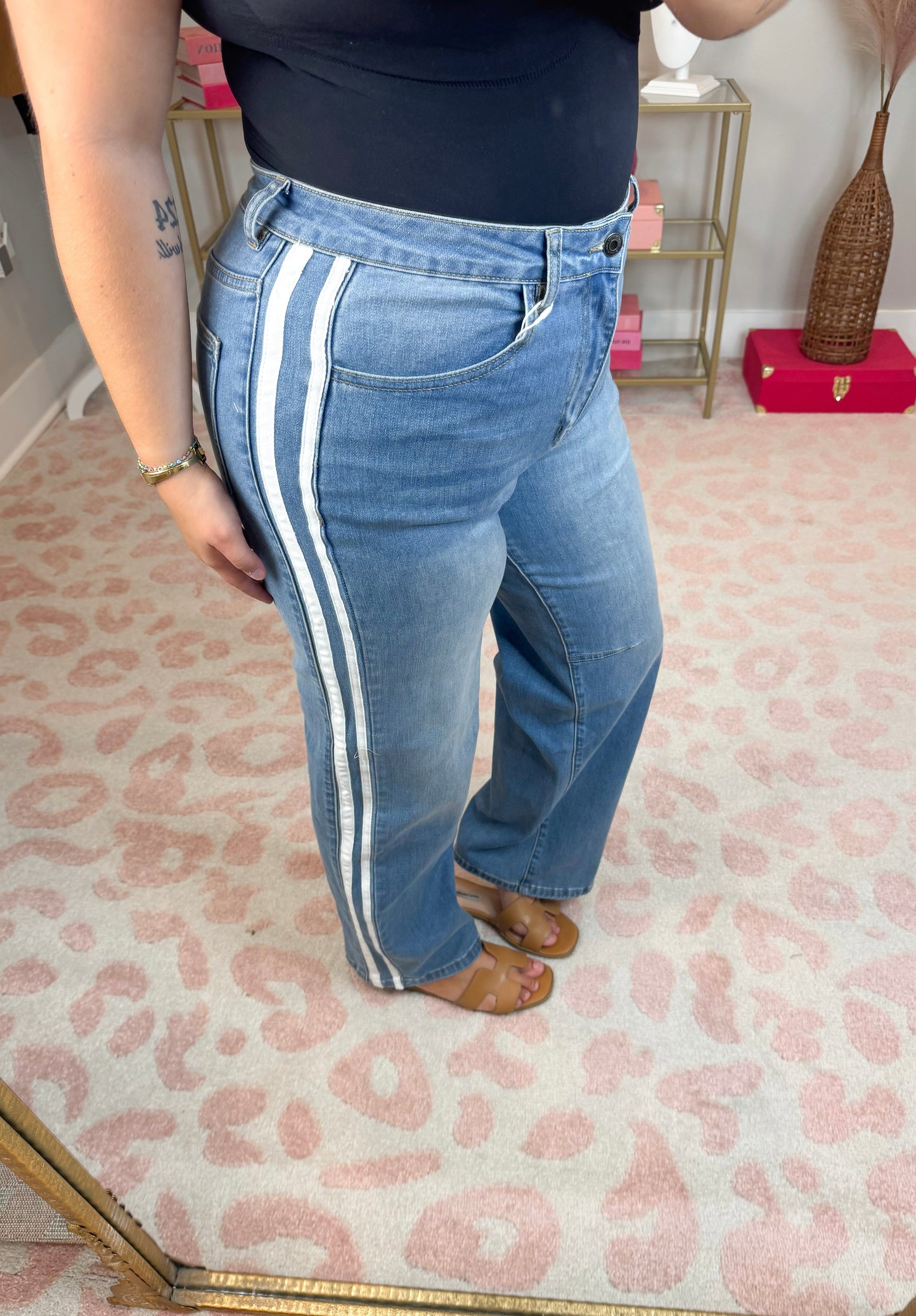 White Stripe Denim