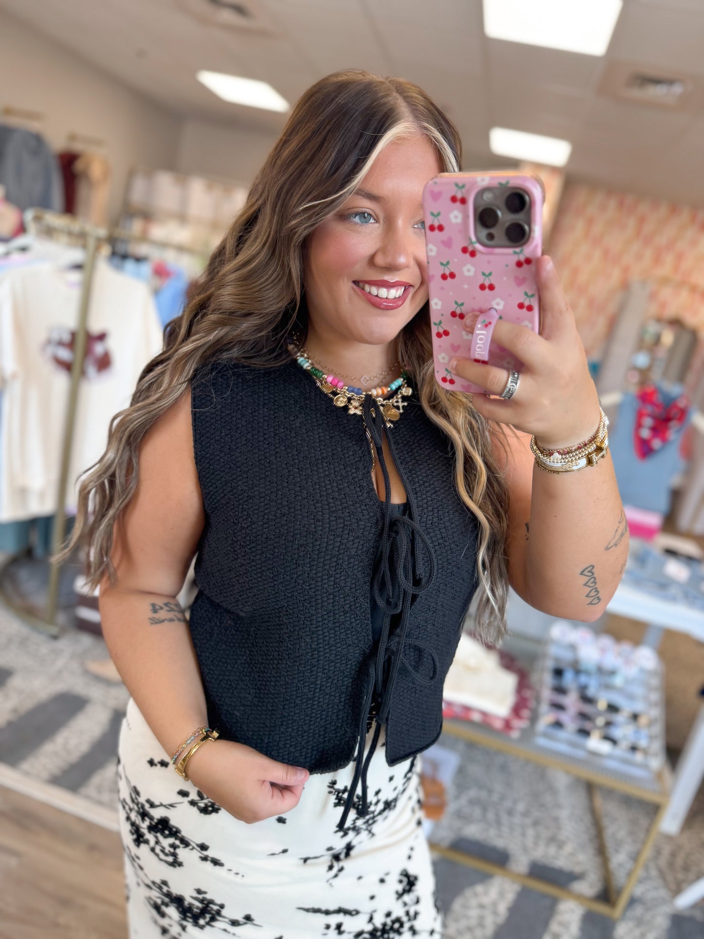 Aubrey Tie Top- Black