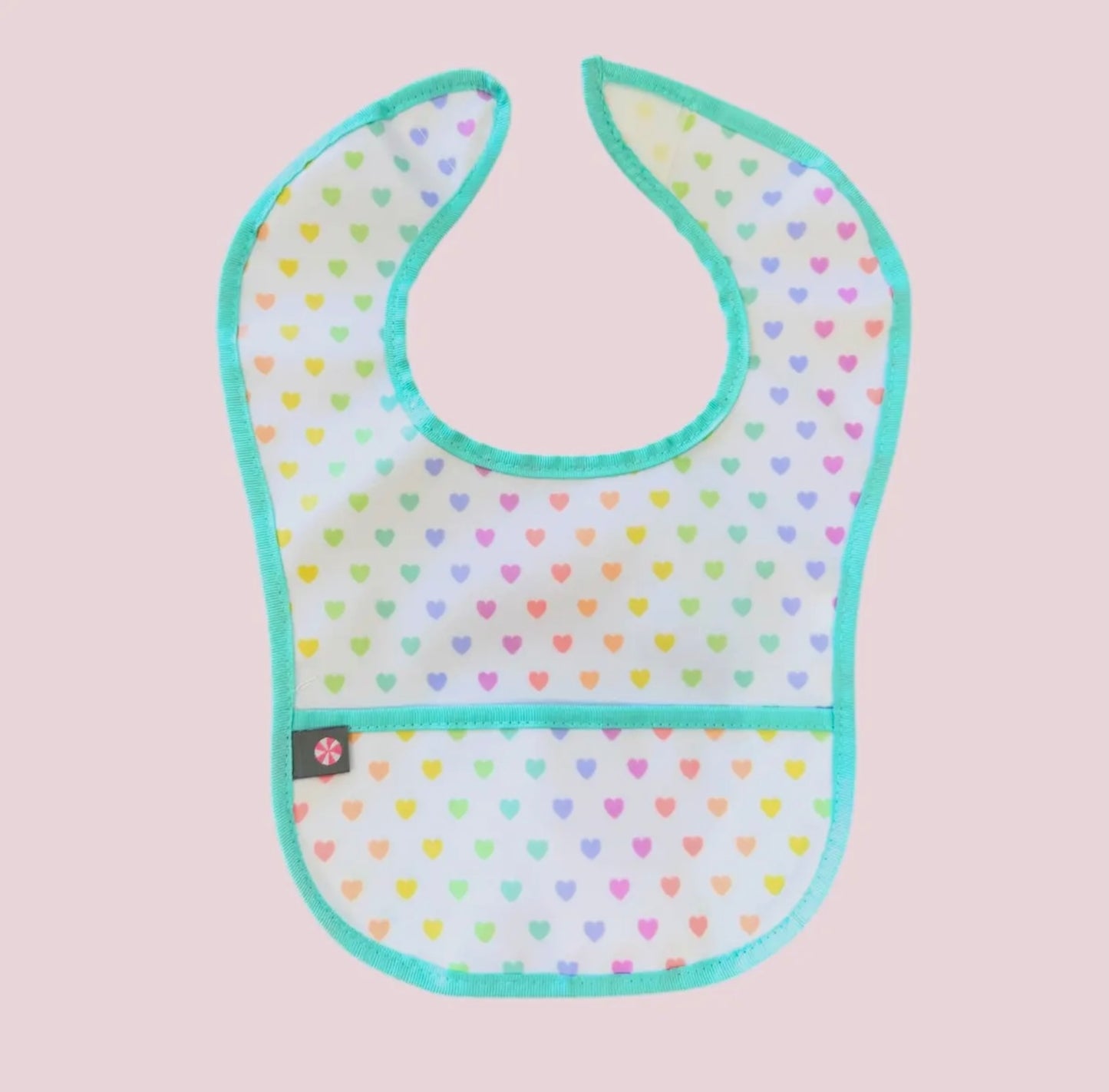 Colorful Heart Glossy Bib
