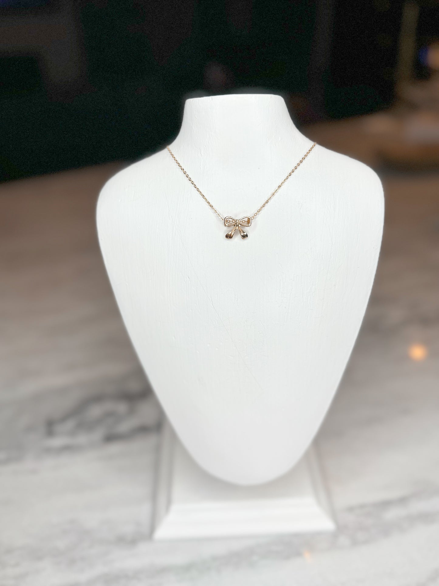 Gold Bow Necklace 1