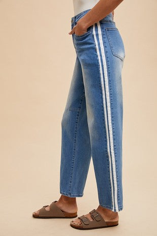 White Stripe Denim