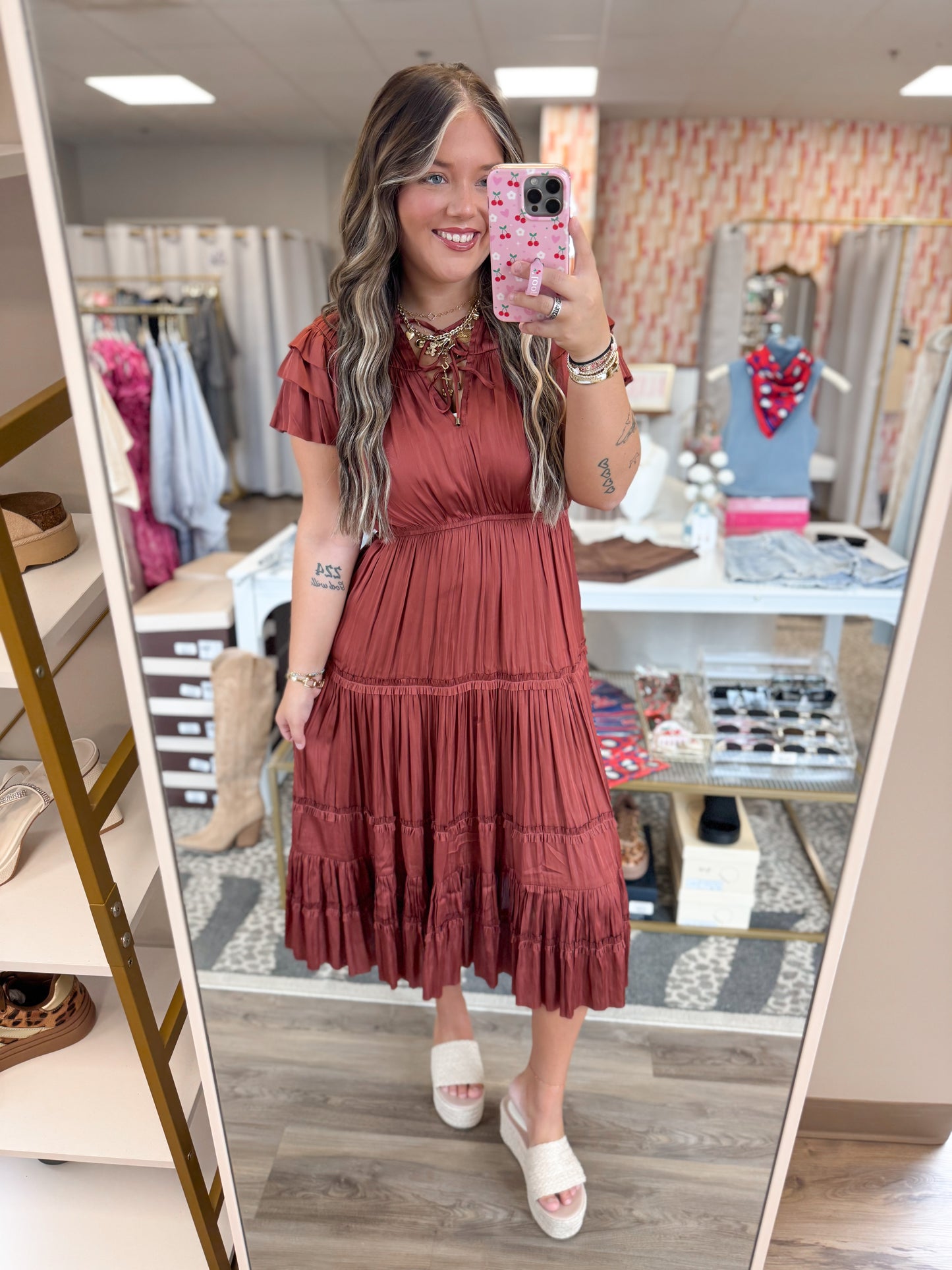 Elodie Dress- Rust