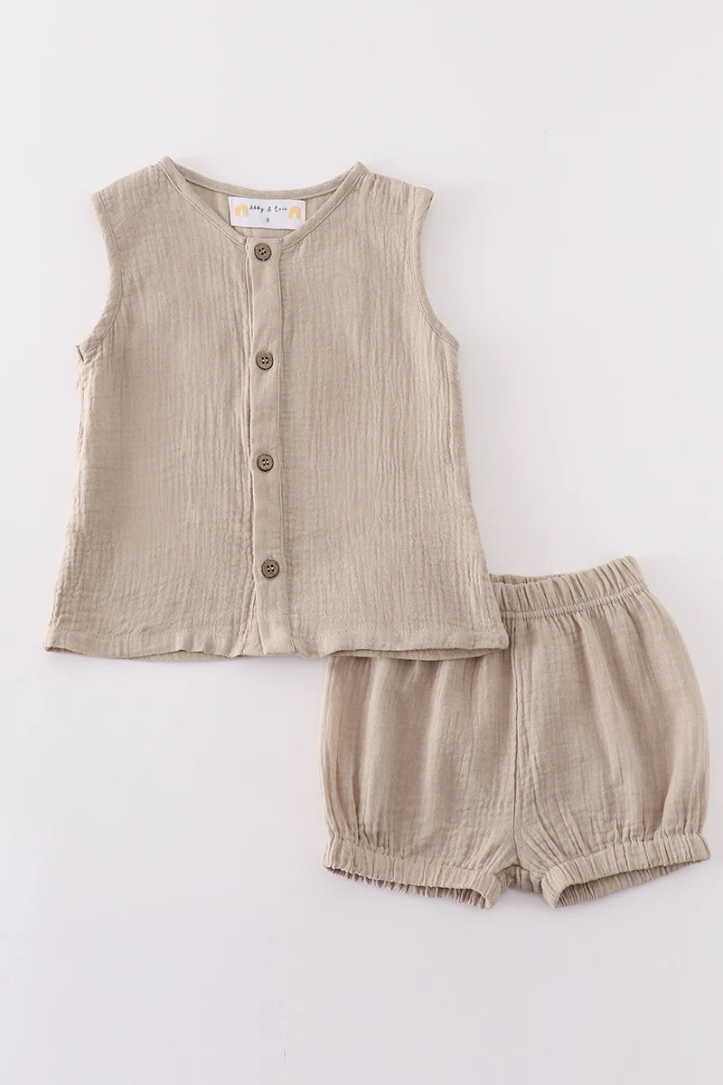 Tan Muslin Set- Boy