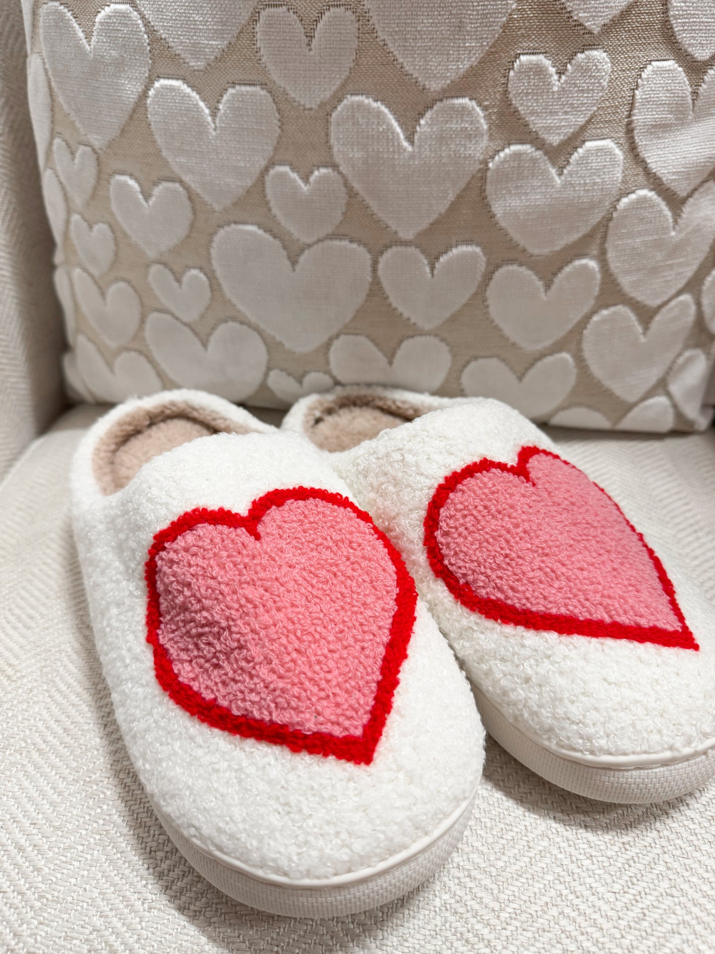 Big Heart Plush Slippers