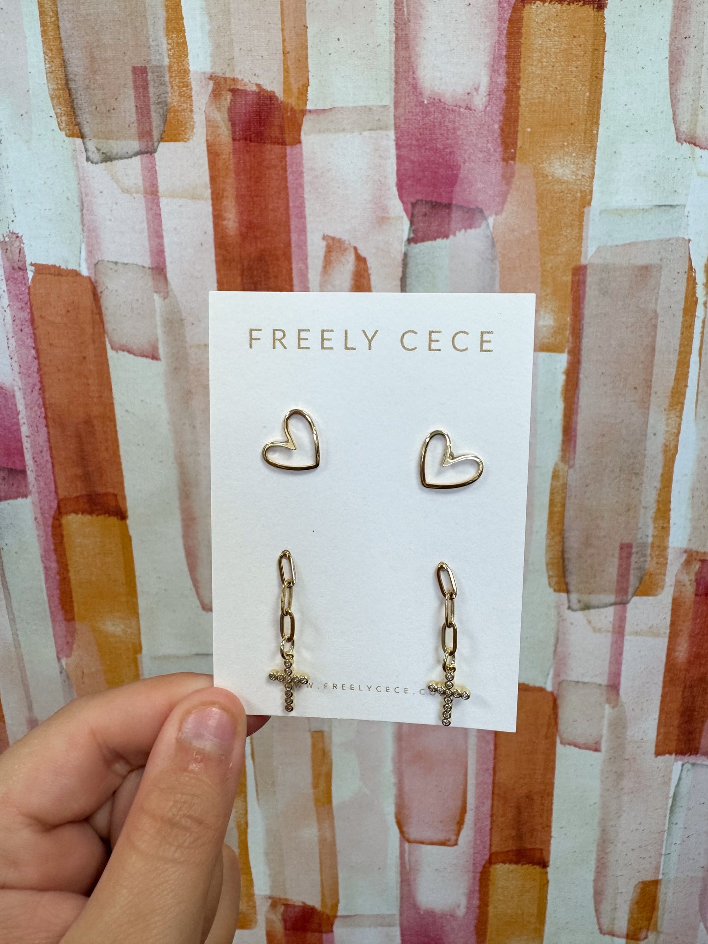 FC Cross Dangle Earring Set