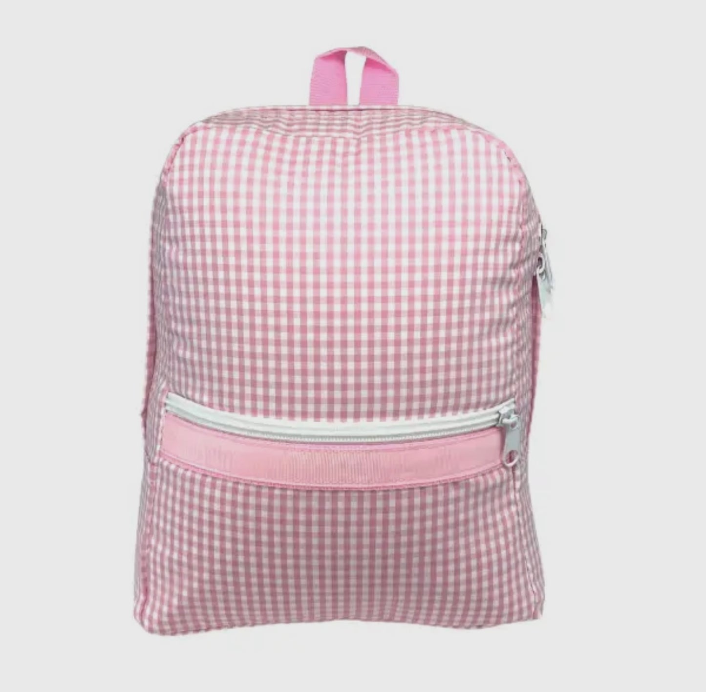 Pink Gingham Backpack- Medium