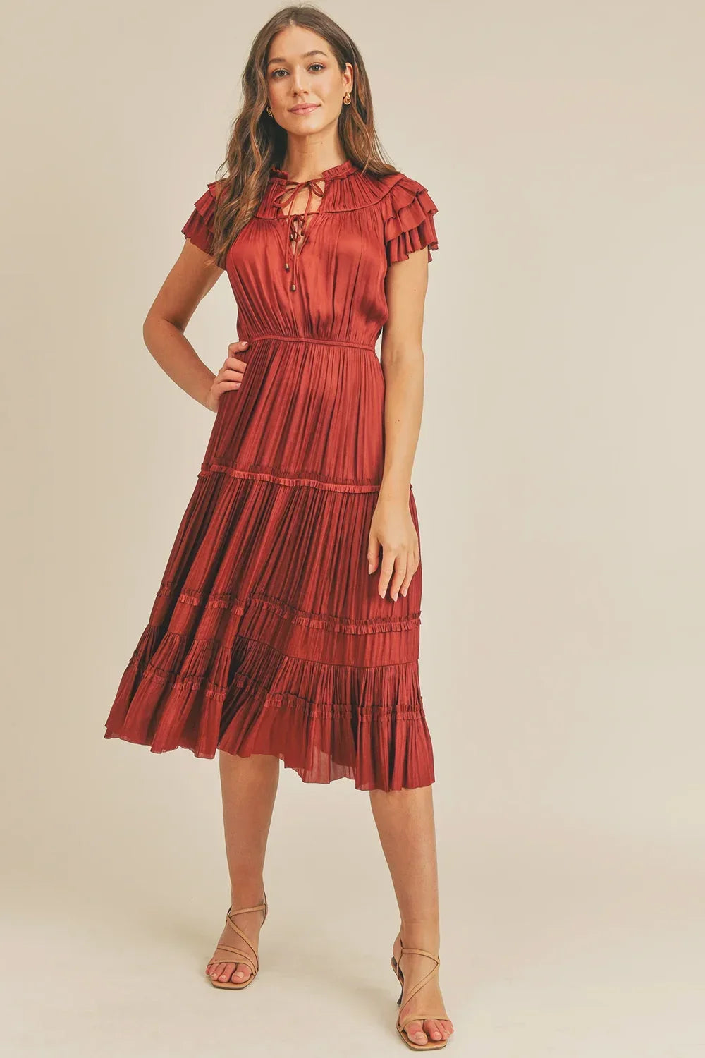 Elodie Dress- Rust