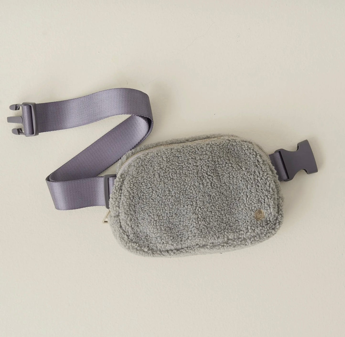 Gray Fuzzy Belt Bag