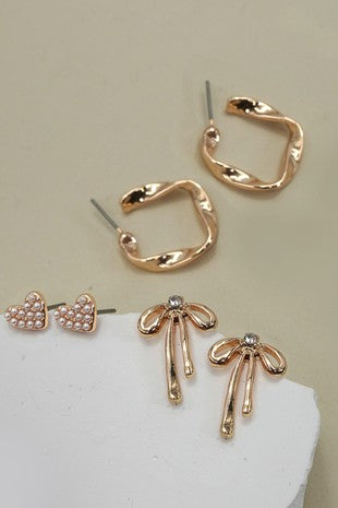 Bow Earring Set 3
