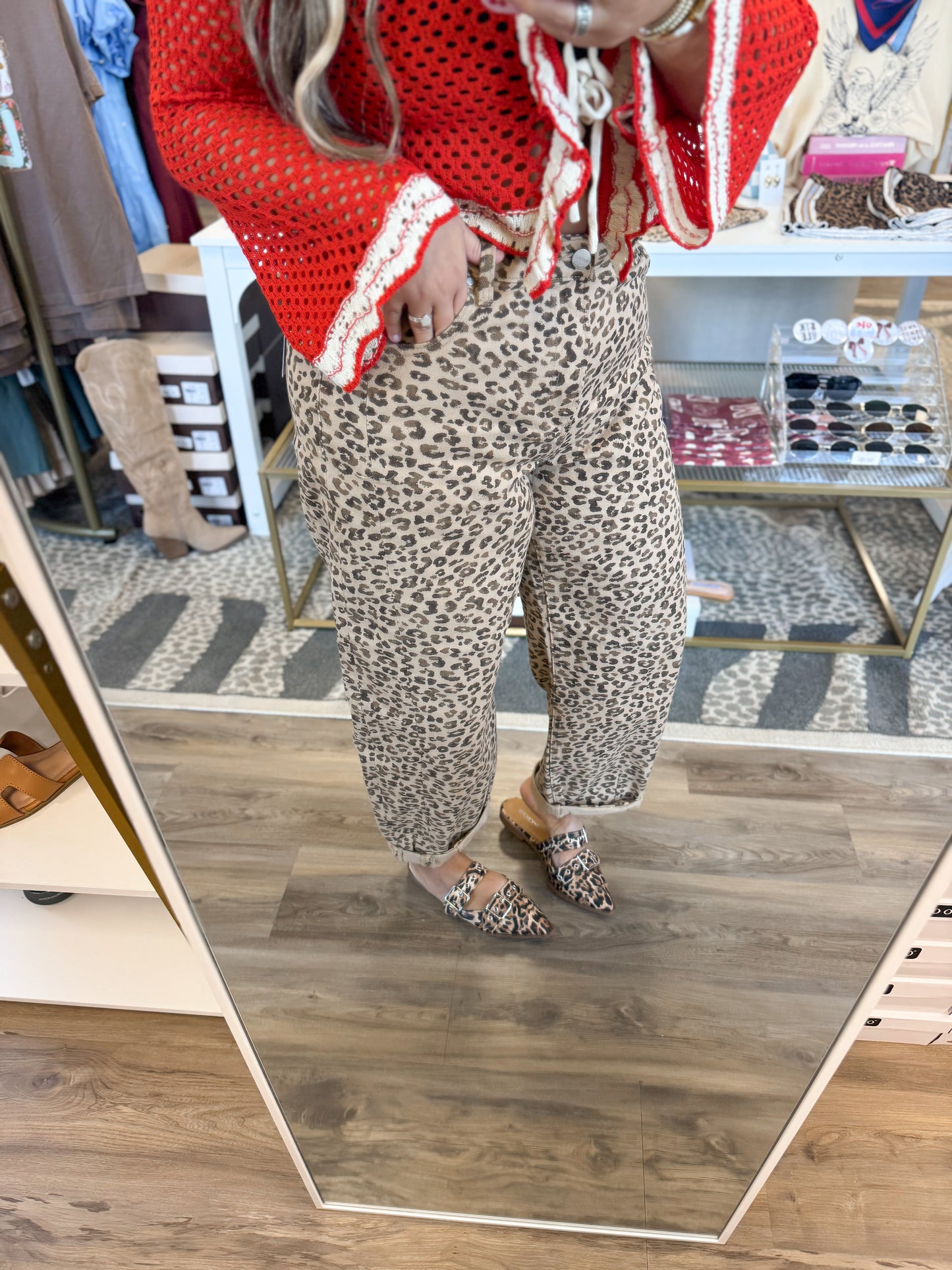 Cheetah Babe Barrel Jeans