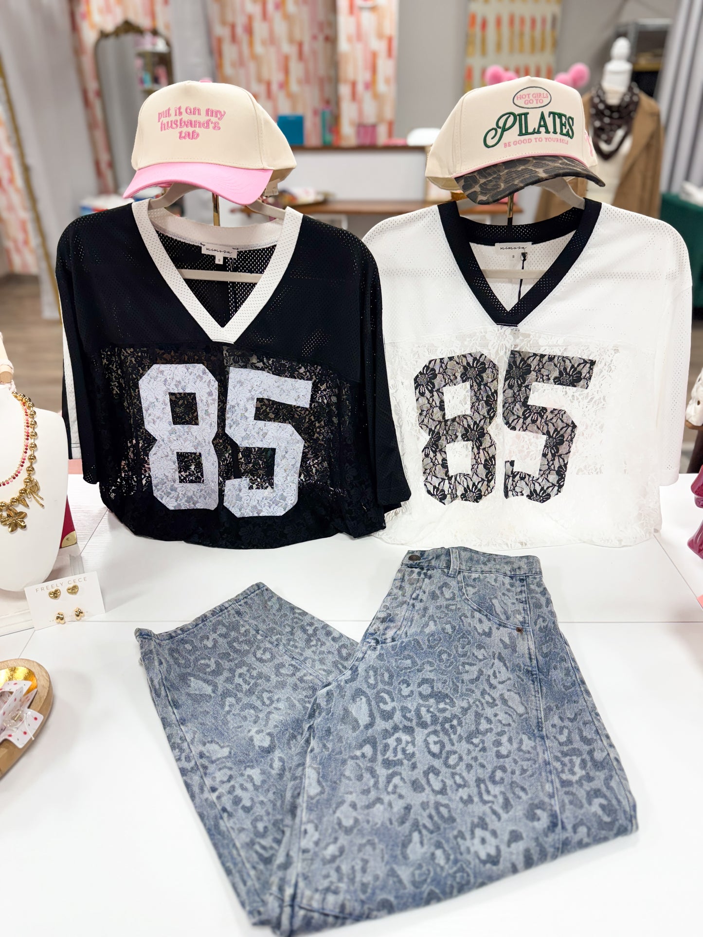 Leopard Denim Washed Jeans