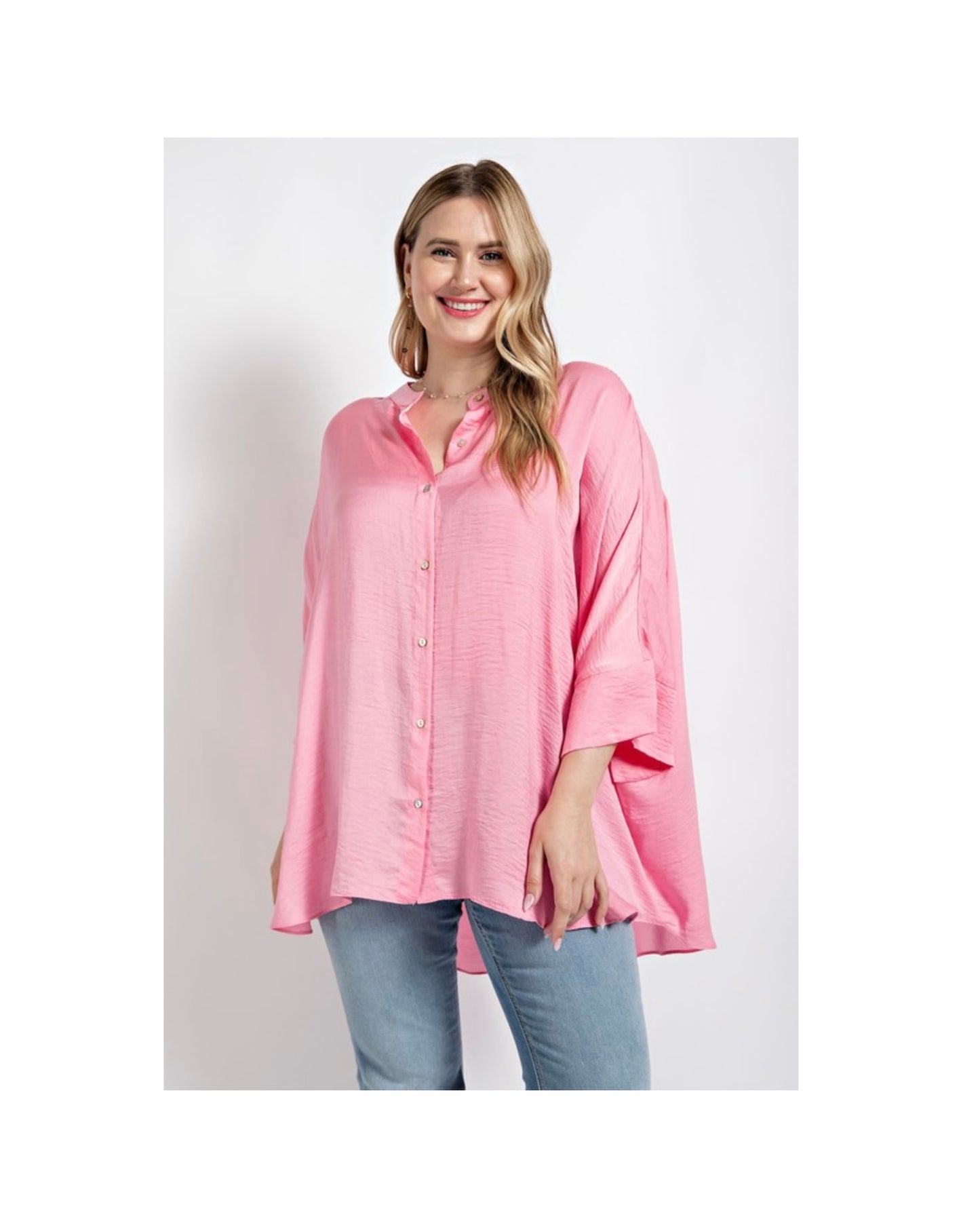 Abigail Top- Pink (CURVY)