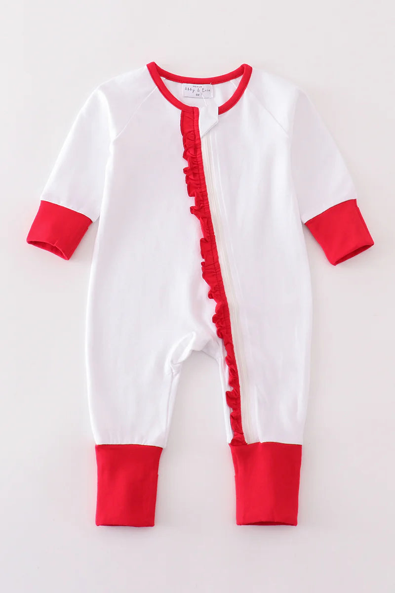 Girl PJ Romper- White