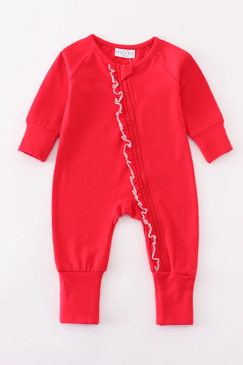 Girl PJ Romper- Red