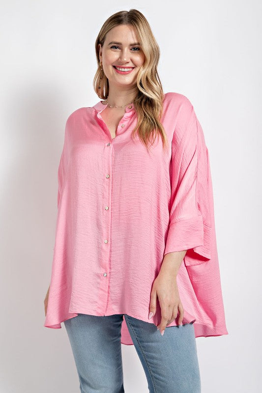 Abigail Top- Pink (CURVY)