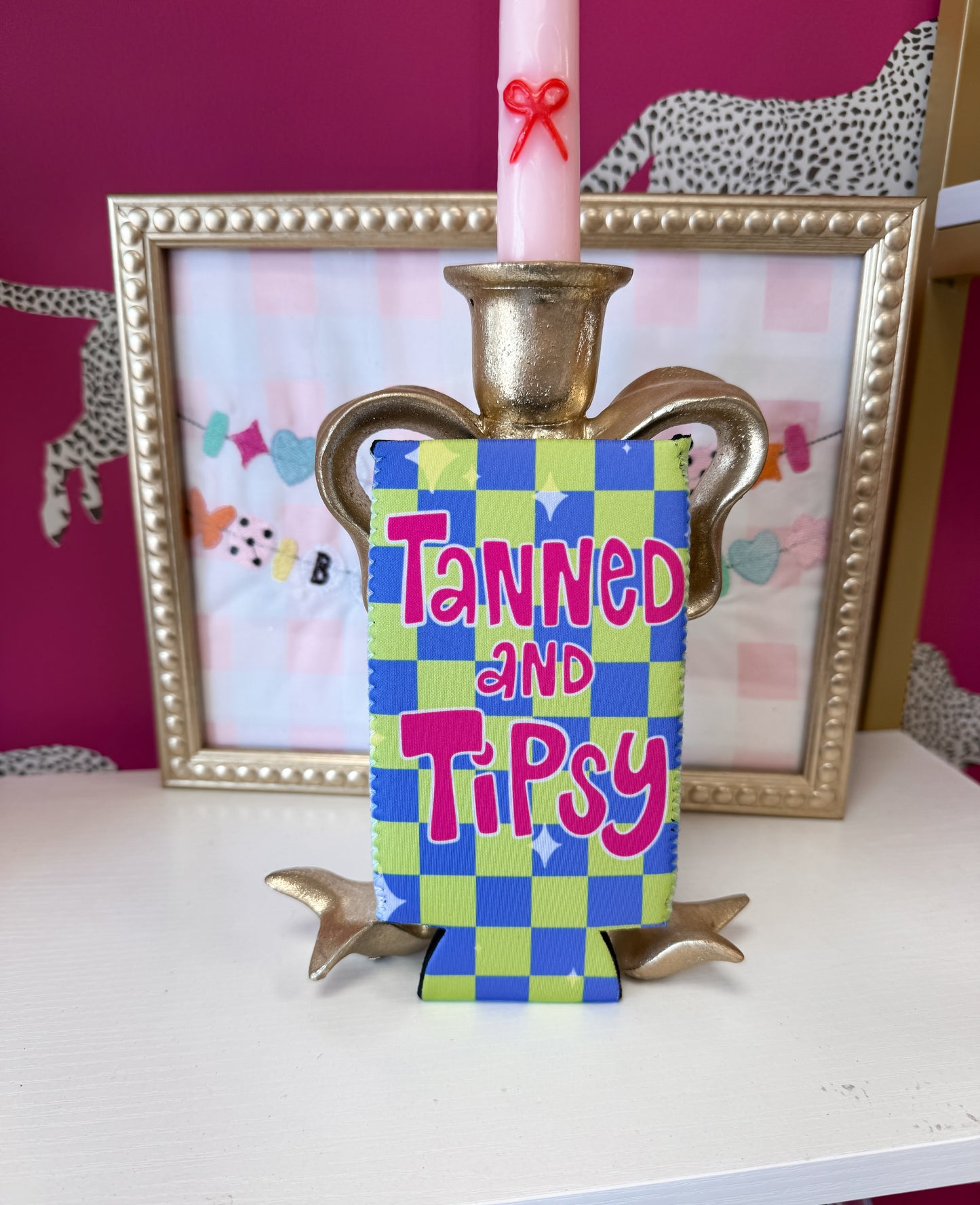 ‘Tanned & Tipsy’ Koozie— Slim Can