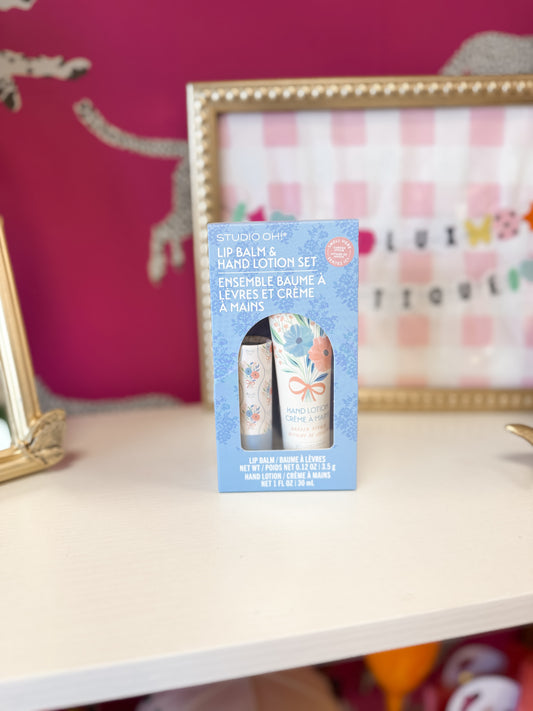 Floral Lip Balm & Hand Lotion Set