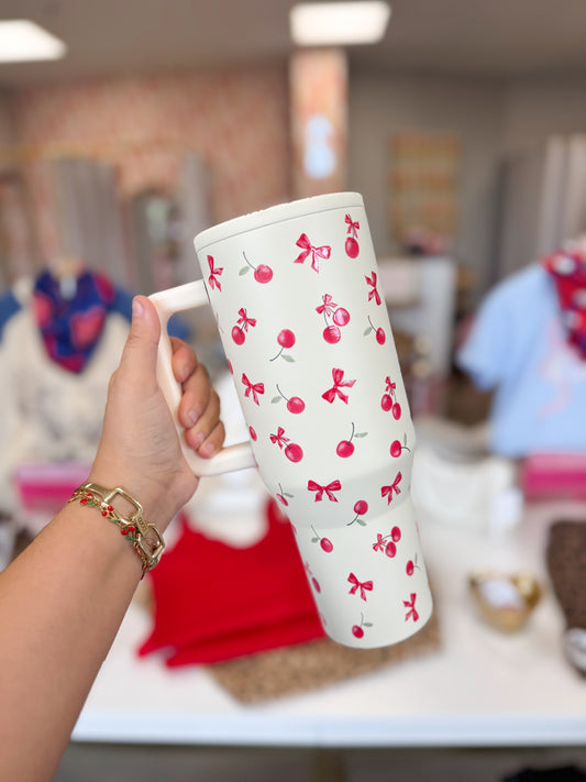 Red/Cream Cherry Tumbler