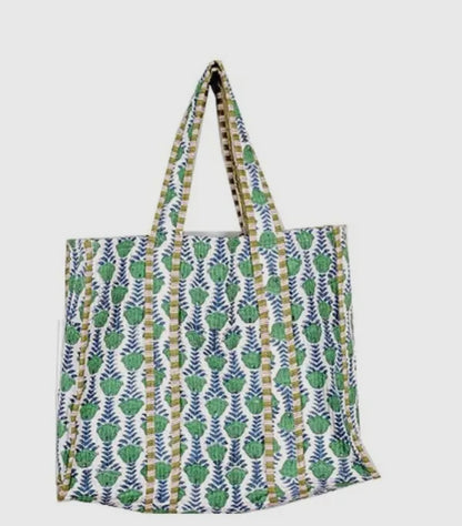 Green/Blue Quilted Tote