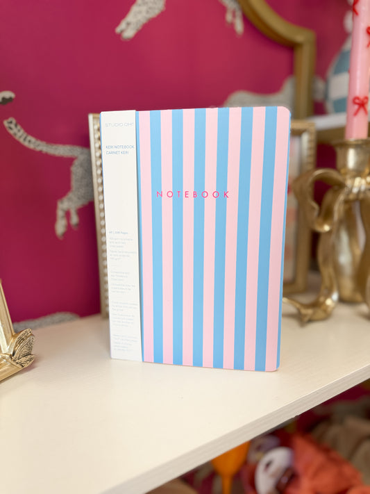 Pink/Blue Stripe Notebook