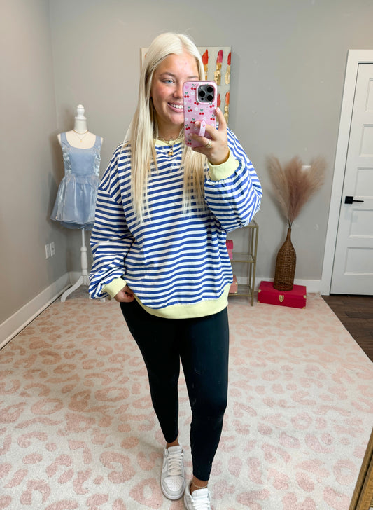 Bailey Top Long Sleeve- Blue/Green