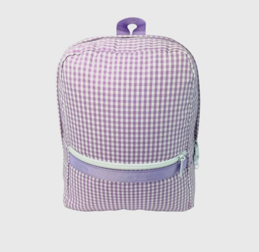 Purple Gingham Backpack- Small