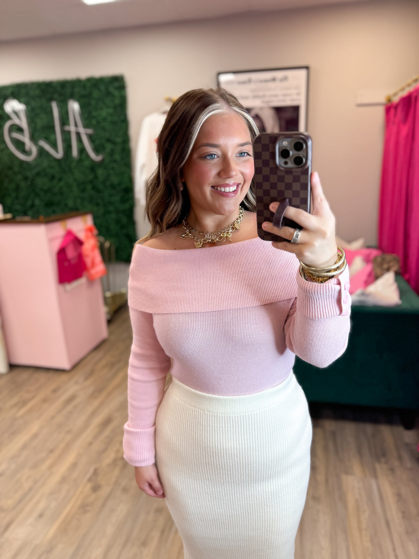 Emersyn Sweater Top- Pink