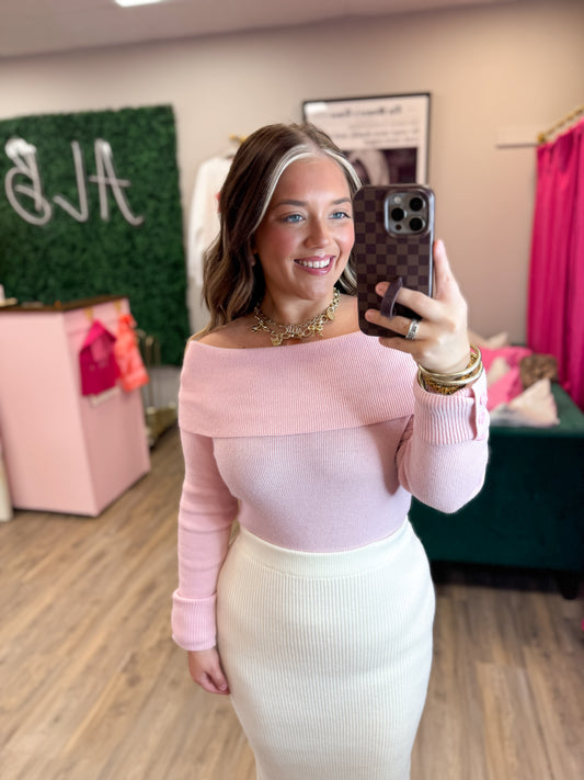 Emersyn Sweater Top- Pink