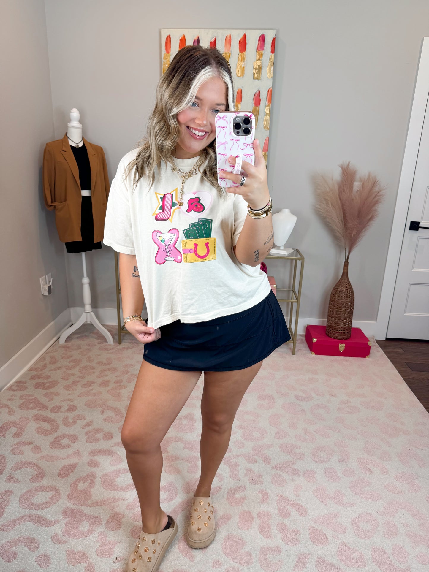 A LUX Cropped Boxy Logo Tee