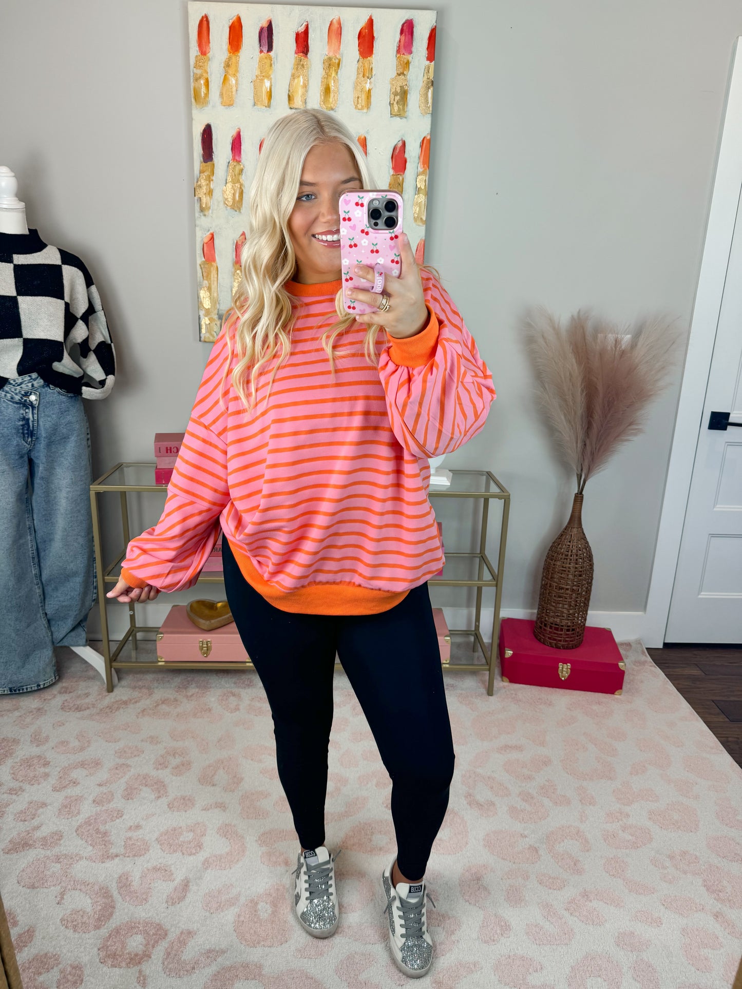 Bailey Top Long Sleeve- Pink/Orange