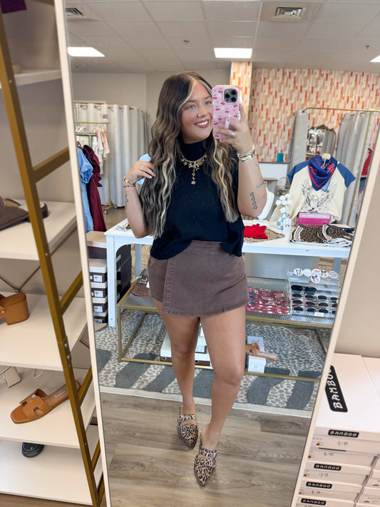 Lexi Skort- Mahogany