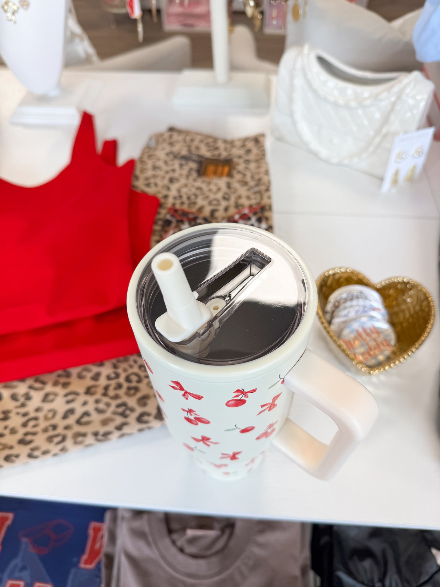 Red/Cream Cherry Tumbler