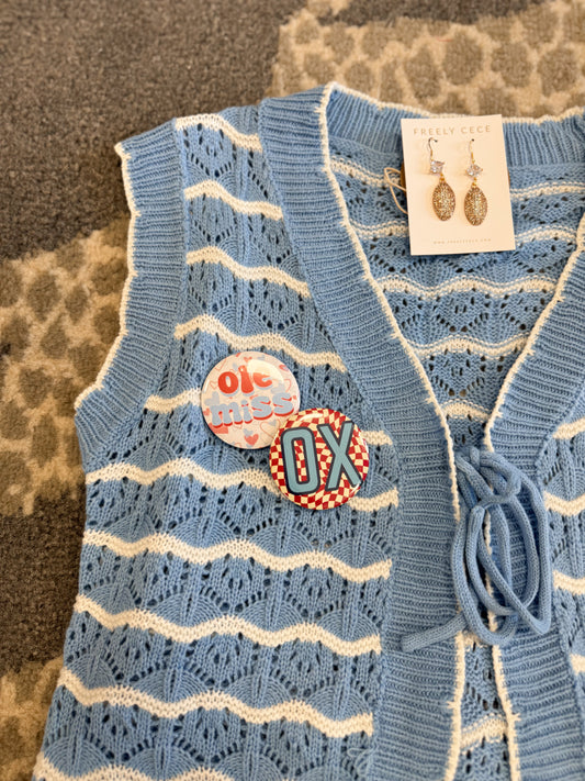 OM Button #2- Checkered OX