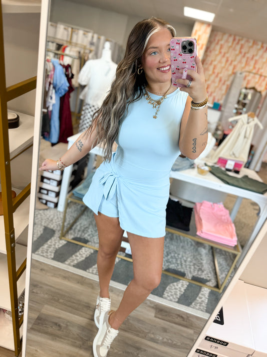 Evelyn Romper- Blue