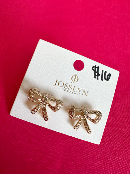 Mini Rhinestone Bow Earrings