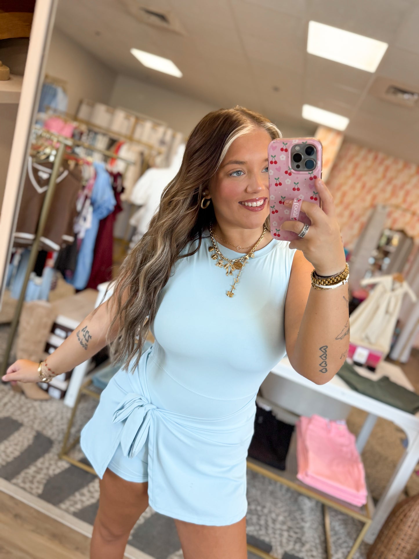 Evelyn Romper- Blue