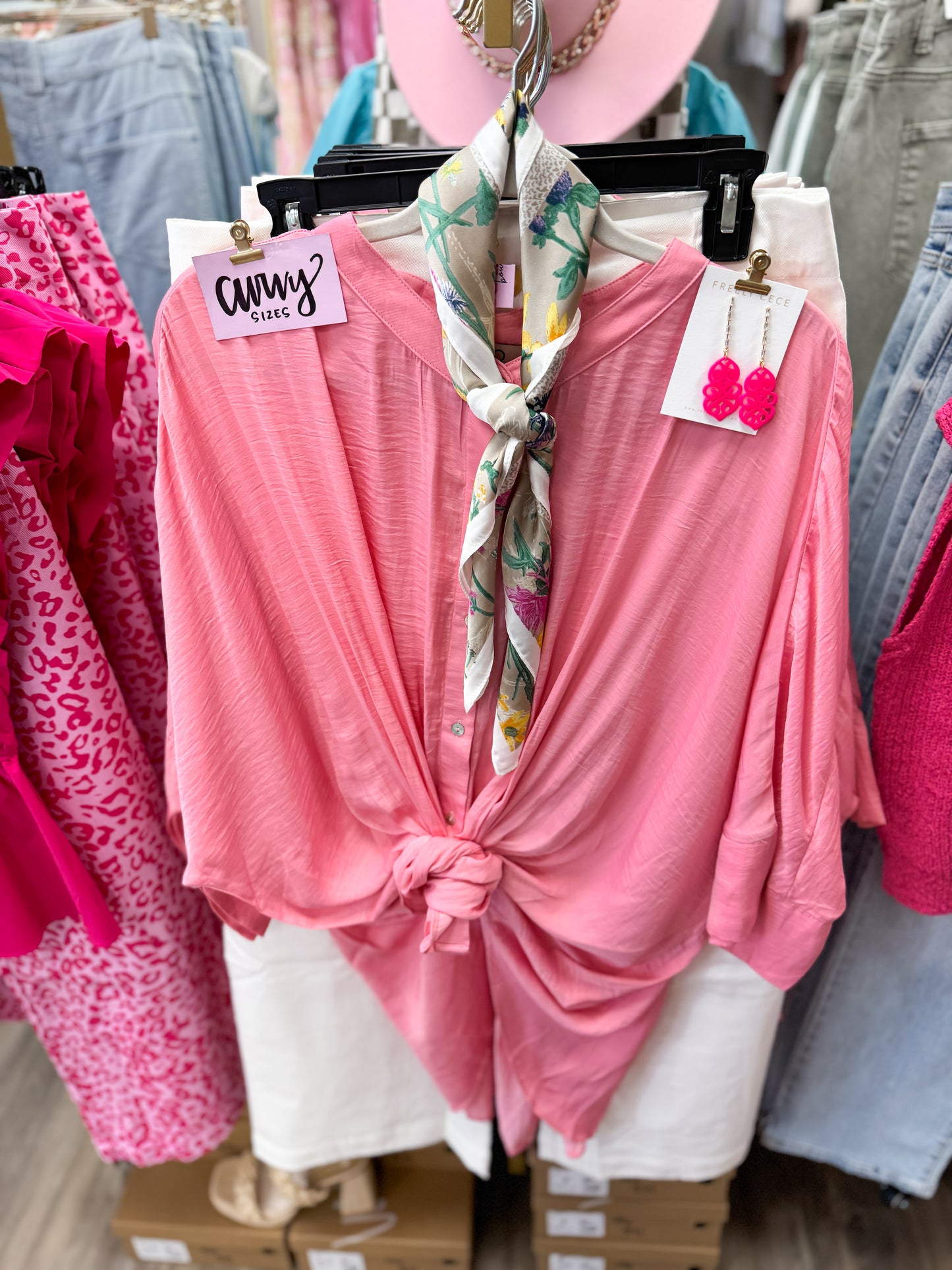 Abigail Top- Pink (CURVY)