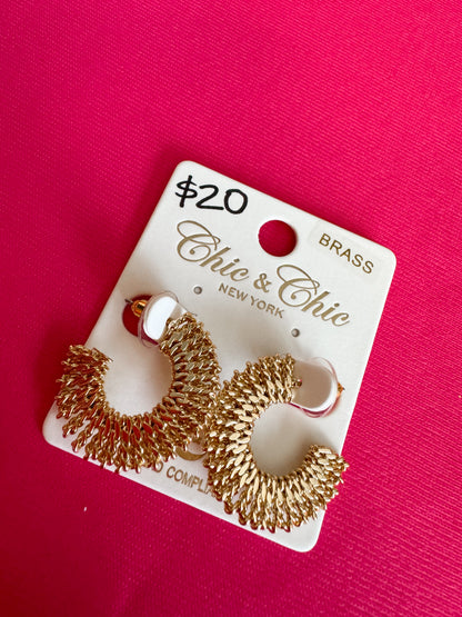 Gold Wire Metal Earrings