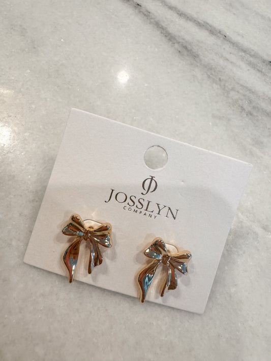 Gold Bow Studs