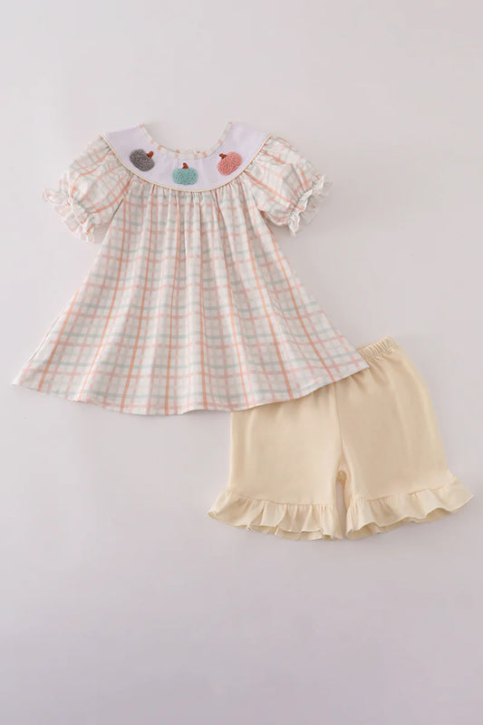 Plaid Pumpkin Set- Girl