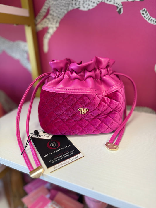 Jewelry Travel Bag- Pink Velvet
