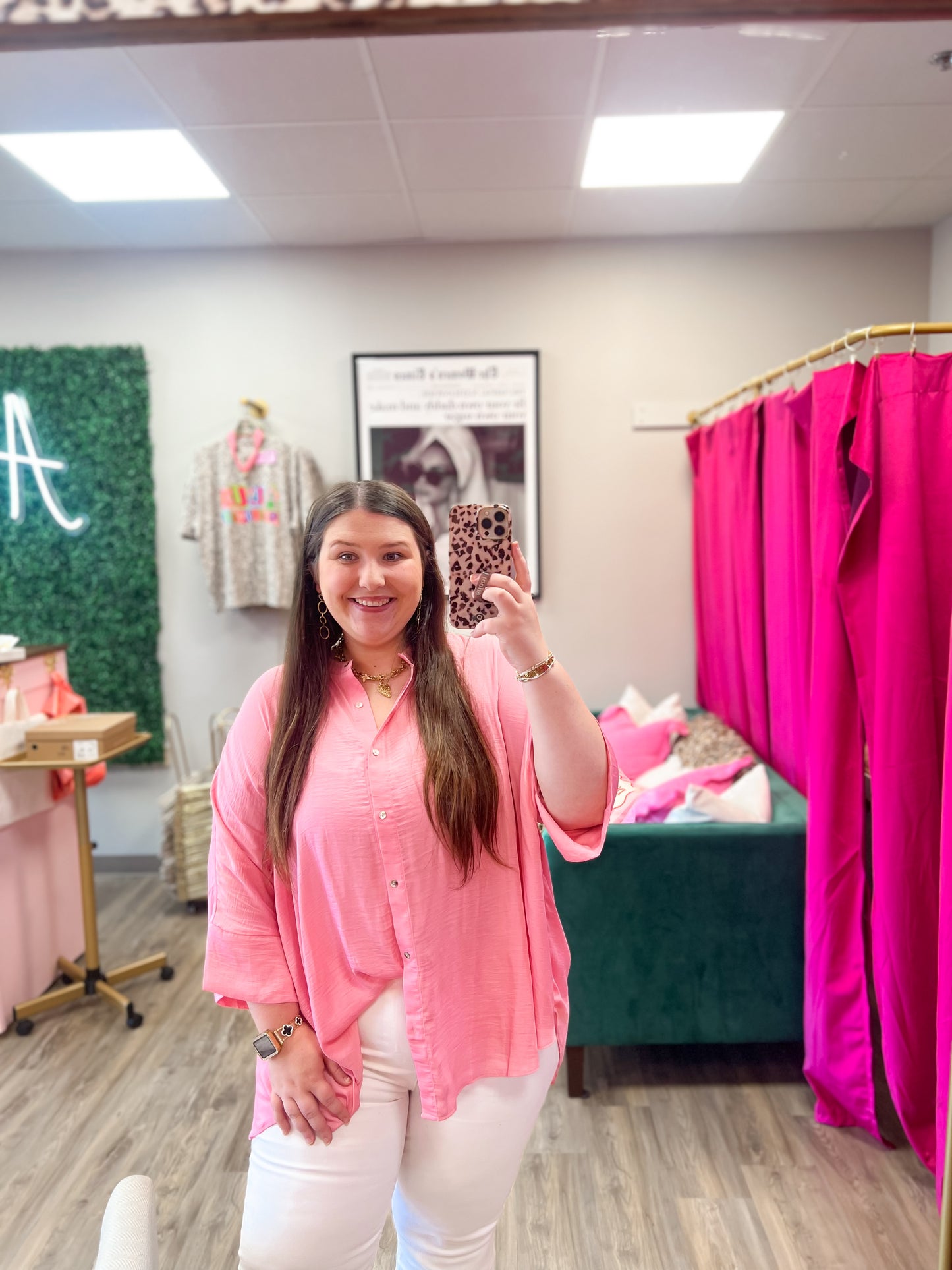 Abigail Top- Pink (CURVY)