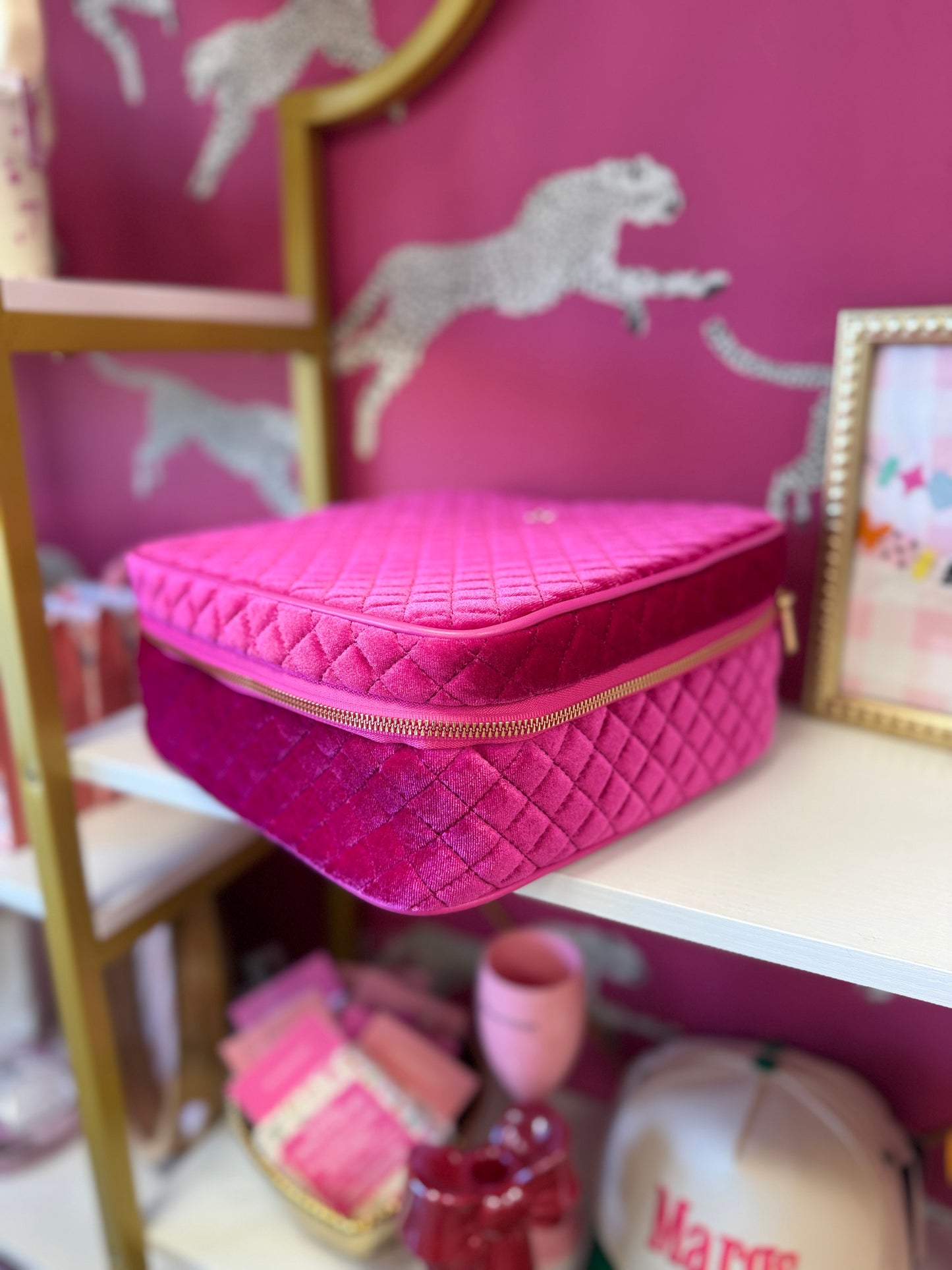 Mini Diva Makeup Case- Pink Velvet