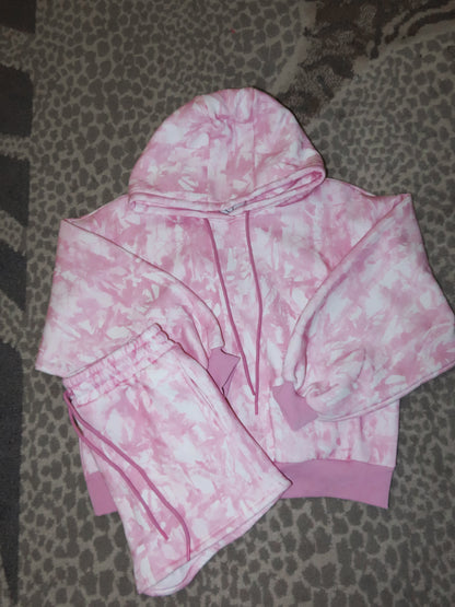 Pink Lux Camo Sweatshorts