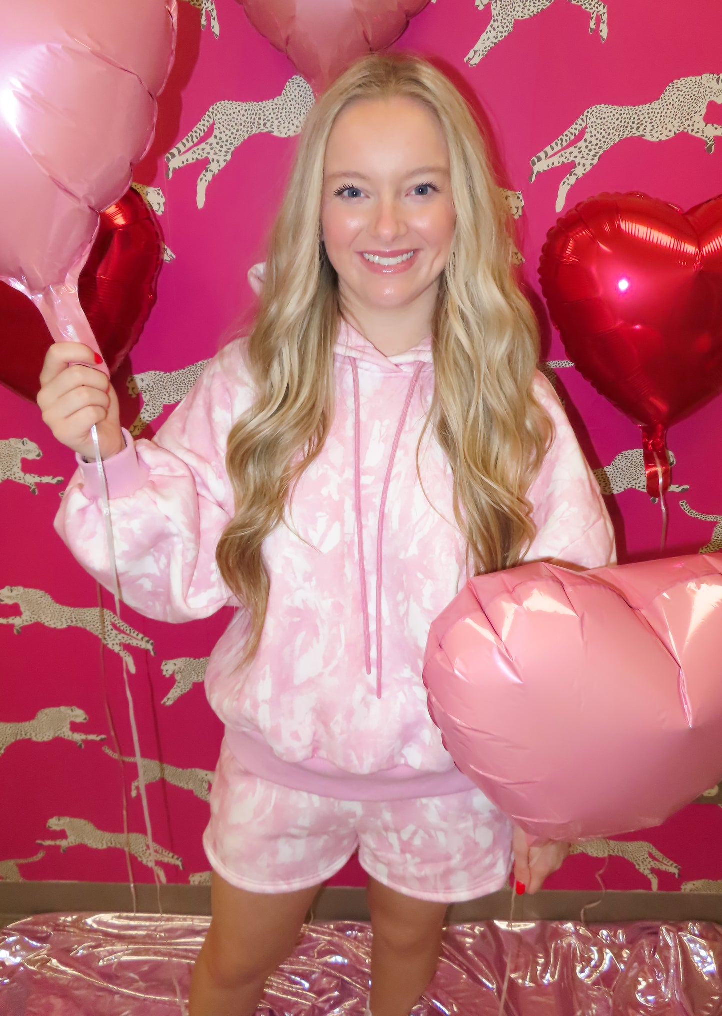 Pink Lux Camo Sweatshorts