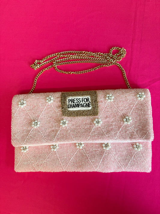 Press for Champagne Beaded Purse