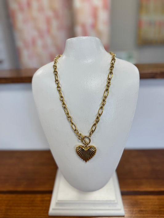 FC Gold Chain Heart Necklace